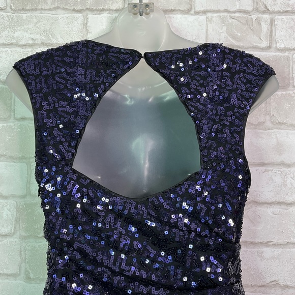 Caché Purple Sequin Fitted Black Dress - Picture 7 of 14